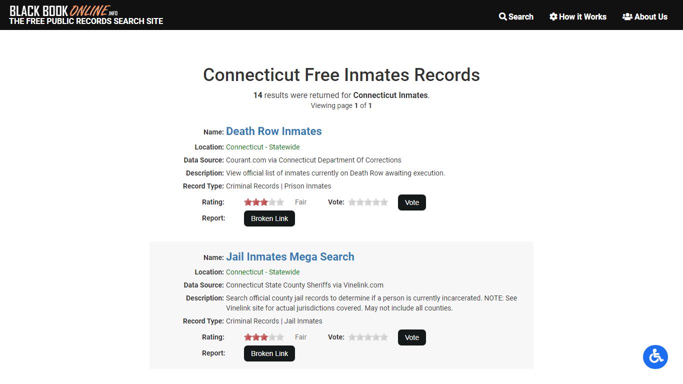 Connecticut Prison Inmate Search - Black Book Online