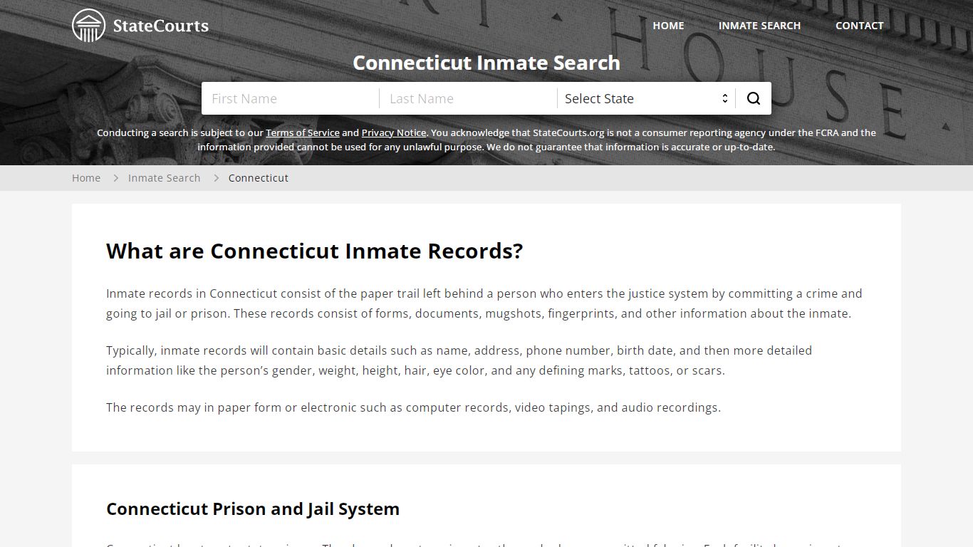 What are Connecticut Inmate Records? - State Courts